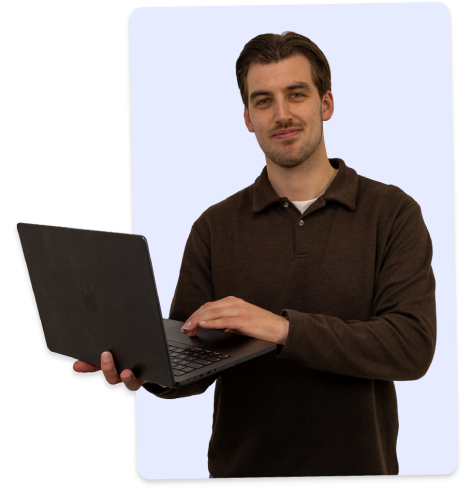 Robin met laptop