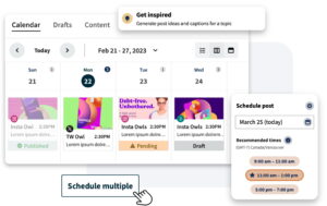 Weergave van contentkalender in Hootsuite