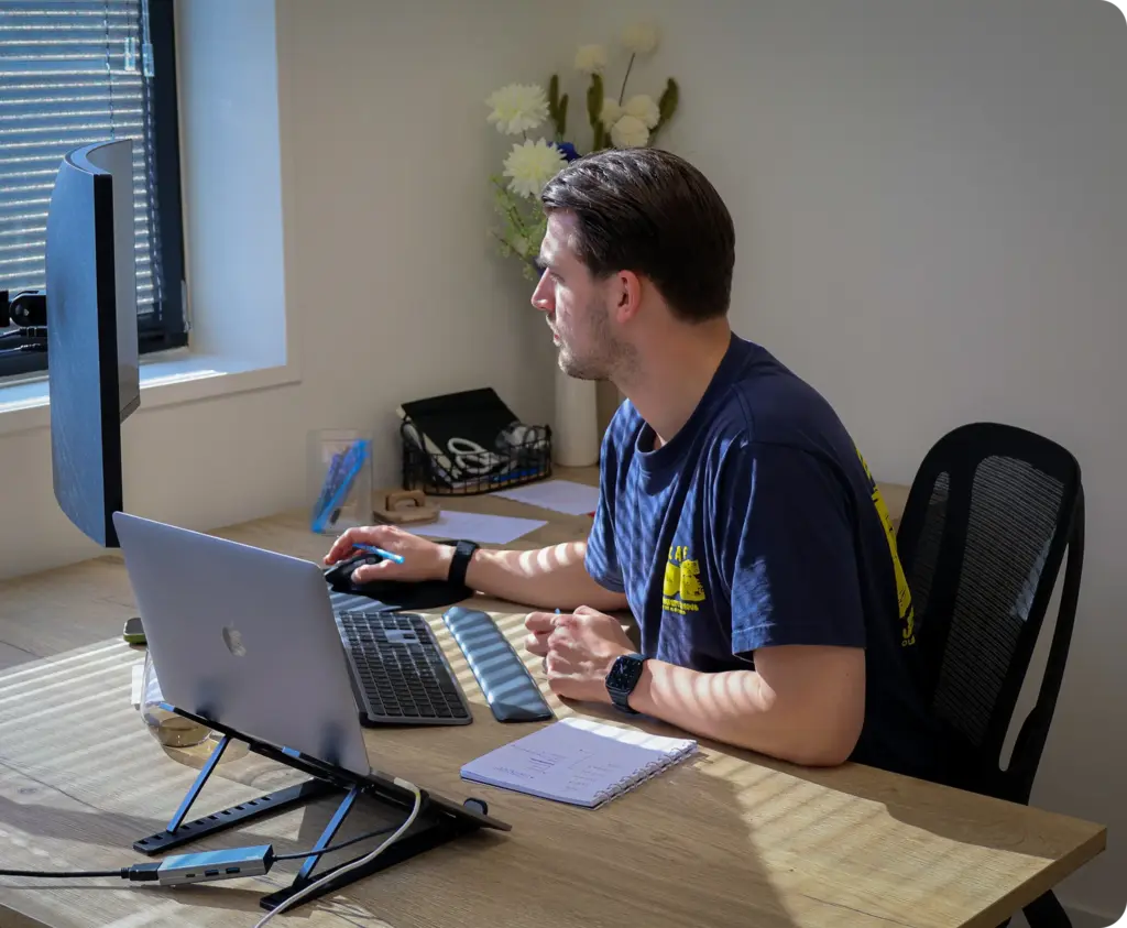 Robin aan het werk