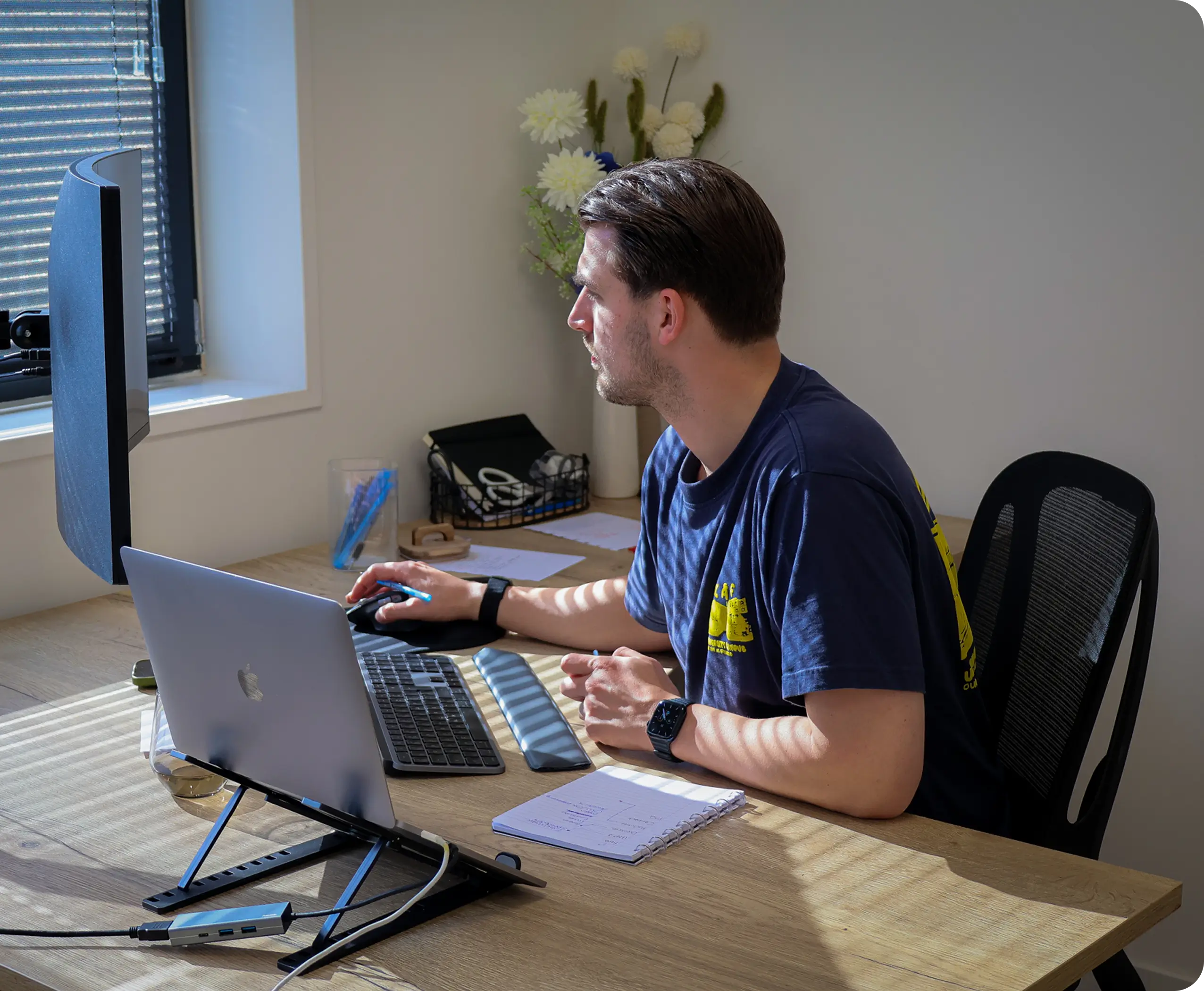 Robin aan het werk