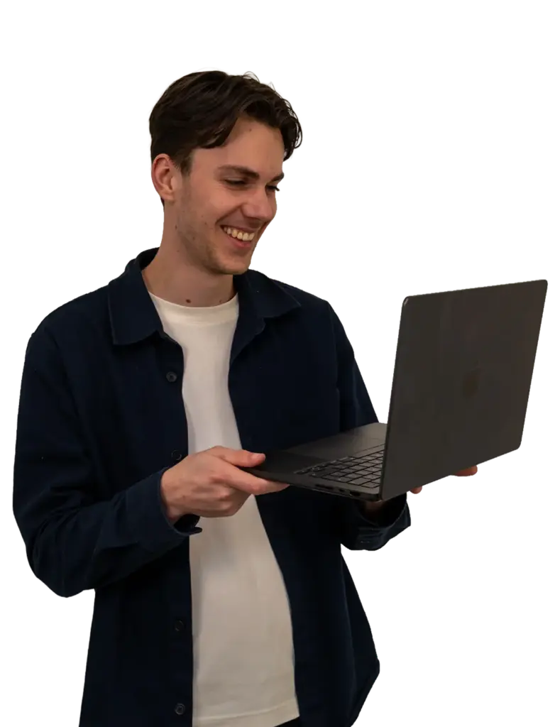 Max met laptop